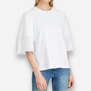 🌸New🌸  Ralph Lauren White Lace Kimono Sleeve T-shirt Top Medium NWT